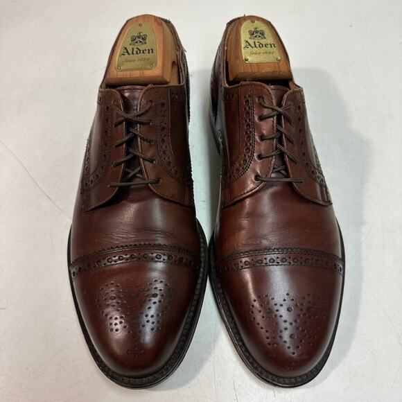 VERY GOOD Rancourt & Co. x Cole Haan Oxford Wingtip Cap Toe Brown Maine USA 8.5 - Picture 3 of 13